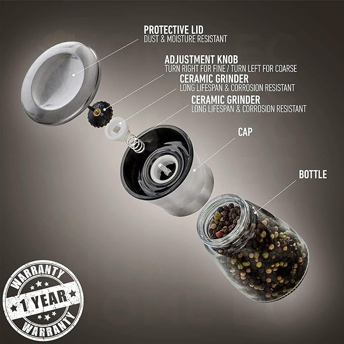 HOME EC Original Stainless Steel Salt or Pepper Grinder 1pk - Image 6
