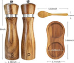 Wooden Salt and Pepper Grinder Set:Pepper Grinder Manual, Adjustable Coarseness - Image 5