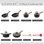ESLITE LIFE Nonstick Cookware Sets, Compatible - Image 2