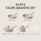 CAROTE 10Pcs Pots and Pans Set Nonstick, Induction Cookware Sets, NonStick - Image 2