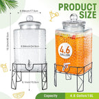 Honeydak 4.6 Gallon Glass Beverage Dispenser - Image 2