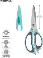 Farberware 4-in-1 Kitchen Shears, Aqua and Gray - Image 4