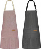 NLUS 2 Pack Kitchen Cooking Aprons, Adjustable Bib Soft Chef Apron by NLUS