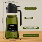 LAKUMIQI 2 in 1 Oil Sprayer for Cooking, 16oz Olive Oil Dispenser Bottle for - Image 2