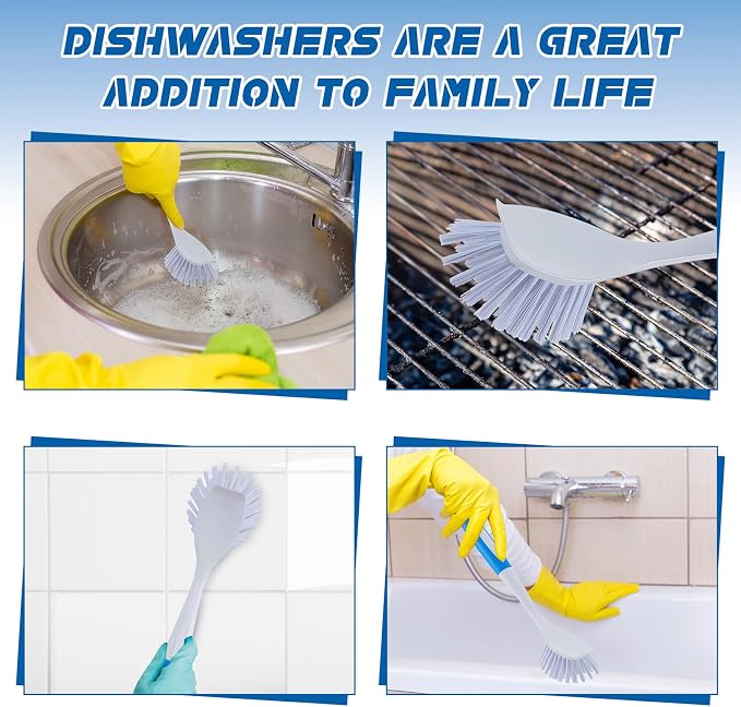 Hsei 10 Pcs Blue Kitchen Scrub Dish Brush Bulk - Image 3