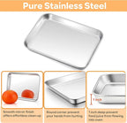 TeamFar Toaster Oven Pan with Rack Set, 10.5 x 8 x 1 Inch Stainless Steel Small - Image 3