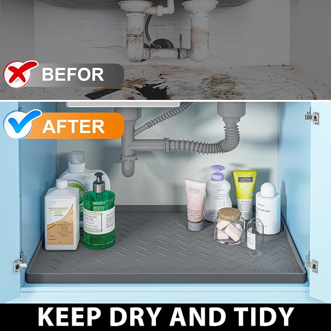TigeJoy Under Sink Mats for Kitchen Waterproof, Leak-Proof Silicone Mat Sink - Image 5
