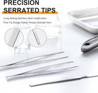 Yaomiao 8 Packs 8 Inch Bar Tweezers Silver Cocktail Tongs Long Garnish Tweezers - Image 3