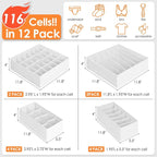 12 Pack Drawer Organizers for Clothing, 116 Large Compartments Fabric Dresser - Image 2