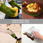 KEGOUU Oven Mitts and Pot Holders 6pcs Set, Kitchen Oven Glove High Heat - Image 7