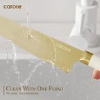 CAROTE 12PCS Kitchen Knife Set, Healthy Gold Titanium Coating Knife Set - Image 5