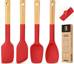 Silicone Spatula Spoon Set, and Spreading, Sturdy BPA-Free Matte Silicone by BADIANO