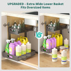 Under Sink Organizer, Extra-Wide Upgrade, Height Adjustable Organization and - Image 4