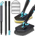 Long Handled Scrub Brush for Shower, 3-in-1 Cleaning Brushes by HOME