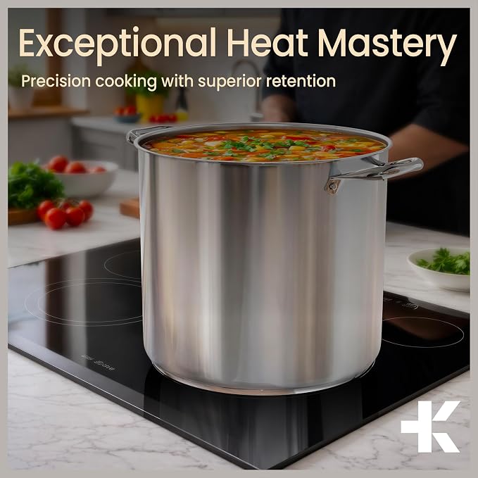Stainless Steel Stockpot with Tempered Glass Lid 20 Quart, Durable 18/0 - Image 9