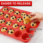 CAKETIME Silicone Mini Muffin Pan 3 Pack 24 Cups Nonstick Mini Cupcake Pan - Image 5
