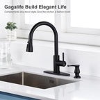 GAGALIFE Sink Soap Dispenser Matte Black, Built in Soap Dispenser - Image 2