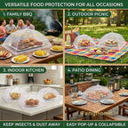 Food Covers for Outside Mesh, 2 Pack 40"X24" + 2 Pack 17"X17" Extra Large Pop - Image 4