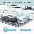 Ohuhu Dish Drying Rack Over The Sink, Roll Up Sink Rack 20.5" W x 13.1" L - Image 8