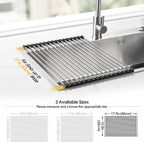 Tomorotec 17.7" x 12.5" Roll Up Dish Drying Rack Over Sink Drying Rack Sink - Image 4