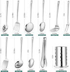 Lazycorner Kitchen Utensils Set, Potato Masher, Pasta Server, Soup Ladle - Image 2