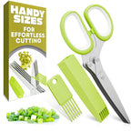 Herb Scissors with 5 Blades and Cover – Stainless Steel Herb Cutter with by LIBERHAUS