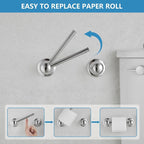 RUMOSE Toilet Paper Holder and Hand Towel Ring Polished Chrome Wall Mount - Image 4