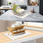 Large Stone Dish Drying Mat for Kitchen Counter, Collapsible Quick Drying Mat - Image 6