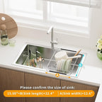 JAQ Over Sink Dish Drying Rack for Medium to Large Sink, Expandable 15.08"–22.4" - Image 4