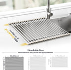 Tomorotec 21" x 15.5" Roll Up Dish Drying Rack Over Sink Drying Rack Sink Cover - Image 4