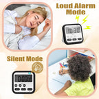Leumoi 6 Pcs Digital Kitchen Timer 24 Hour Clock and Alarm Function Timer - Image 5