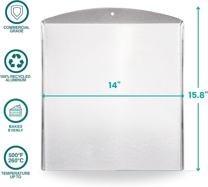 Baker's Secret Commercial Grade Natural Pure Aluminum 2pcs Cookie Sheet Flat 16" - Image 2