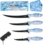FLISSA Fillet Knife Set with 5"/6"/7"/9" Fillet Knives, Protective Sheath by FLISSA