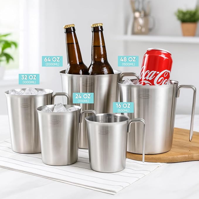 Newness 5 Pack Stainless Steel Measuring Cups Set Metal Measuring Cup - Image 8