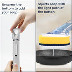 Dish Brush with Soap Dispenser Storage Set with 2 PCS Sponge Refills & Holder - Image 6