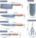 Kitchen Knife Set, Retrosohoo 6-Pieces Blue Sharp Knife Set - Image 7