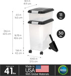 IRIS USA Dog Food Storage Container 30 lb + 11lb Airtight Combo, Stackable Pet - Image 3