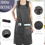 Handepo 12 Pcs Cotton Aprons for Women Men - Image 3