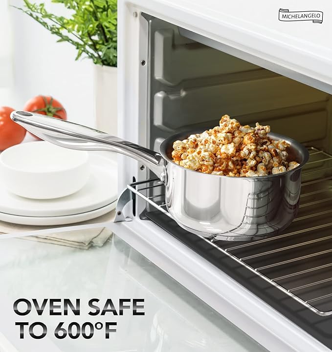 MICHELANGELO Stainless Steel Saucepan Set - Image 3