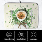 Spring Sage Green Leaves Dish Drying Mat - Image 4