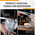 Yaomiao 8 Packs 12 Inch Bar Tweezers Silver Cocktail Tongs Long Garnish - Image 5