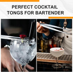 Yaomiao 4 Packs 12 Inch Bar Tweezers Silver Cocktail Tongs Long Garnish - Image 4