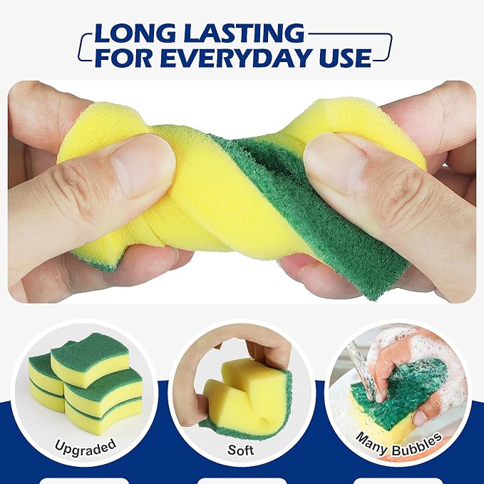 Kitchen Cleaning Sponges, 96 Pack Eco Non-Scratch - Image 2