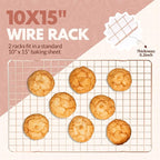 2 PCS Cooling Racks for Cooking and Baking, 15x10 Inches Stainless Steel - Image 2