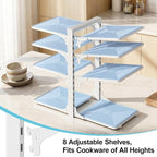 LAMU Pots and Pans Organizer under Cabinet, 8 Tier Heavy Duty Pan Organizers - Image 4