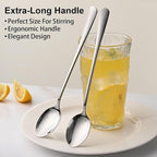 DEHOV 7.5 Inches Stainless Steel Iced Tea Spoons, Ice Cream, Long Handle Iced - Image 4