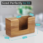 Paper Towel Dispenser Countertop, Acacia Wood Bathroom Paper Towel Holder - Image 2