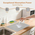 2 PCS Large Stone Dish Drying Mat - Image 3