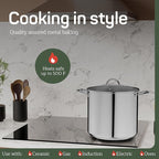 Stainless Steel Stockpot with Tempered Glass Lid 20 Quart, Durable 18/0 - Image 3