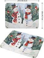 Winter Dish Drying Mat 18 x 24 Inch Xmas Snowman Pattern Dish Drying Pad - Image 2